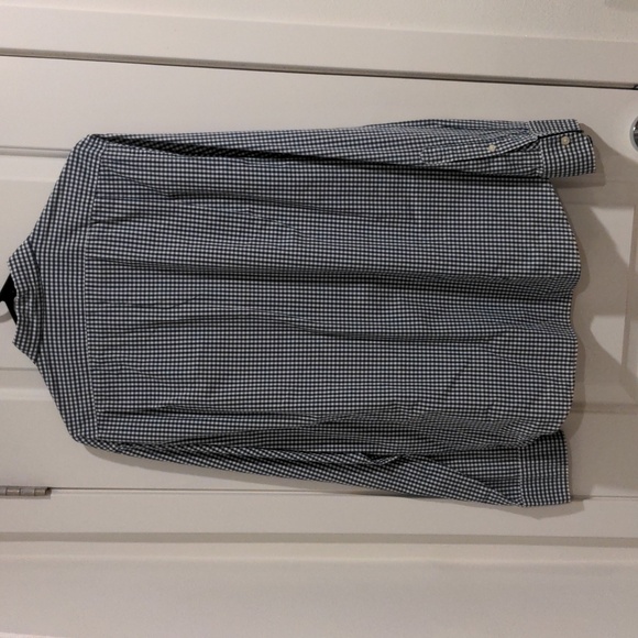 Men's Navy and White check J. Crew Factory button-up sz large - Picture 3 of 3